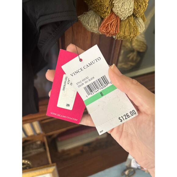 Vince Camuto Women's Side-Tie-Belt Plunge-Neck One-Piece Swimsuit black NWT Sz 8 - Picture 6 of 8